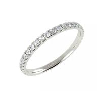 JTC LTD 0.50Ct Natural Diamond Full Eternity Ring | Exquisite FG Color, VS Clarity | Handcrafted Micro Pave Band | 9K White Gold | Size N