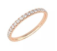 JTC LTD 0.50Ct Natural Diamond Full Eternity Ring | Exquisite FG Color, VS Clarity | Handcrafted Micro Pave Band | 9K Rose Gold | Size N
