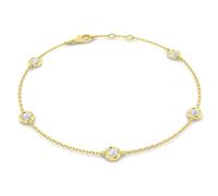 JTC LTD 0.60ct Round Cut Lab Grown Diamond Tennis Bracelet for Women - D Colour VVS Clarity, Solid 9ct Yellow Gold, UK Hallmarked - Anniversary Wedding Gift