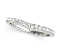 JTC LTD 0.75Ct U-Prong Curved Half Eternity Ring | 9K Rose Gold Wedding Band | Prong Set D/VVS | Size O