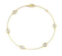 JTC LTD 1.00ct Pear Cut Lab Grown Diamond Tennis Bracelet for Women - D Colour VVS Clarity, Solid 9ct Yellow Gold, UK Hallmarked - Anniversary Wedding Gift