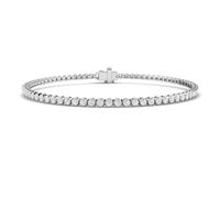 JTC LTD 1.00ct Round Cut Lab Grown Diamond Tennis Bracelet for Women - D Colour VVS Clarity, Solid 9ct White Gold, UK Hallmarked - Anniversary Wedding Gift