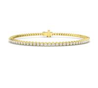 JTC LTD 1.00ct Round Cut Lab Grown Diamond Tennis Bracelet for Women - D Colour VVS Clarity, Solid 9ct Yellow Gold, UK Hallmarked - Anniversary Wedding Gift