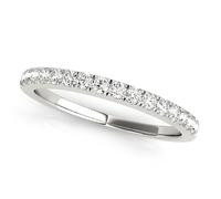 JTC LTD 1.00Ct Straight Diamond Half Eternity Ring | 9K White Gold Wedding Band | Pave Set D/VVS | Size S
