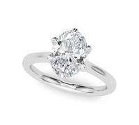 JTC LTD 1.50Ct IGI Certified Lab Grown Diamond Engagement Ring | Oval Cut 925 Silver Promise Ring for Womeen | Surprise Gift | Size-O