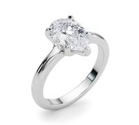 JTC LTD 1.50Ct IGI Certified Lab Grown Diamond Ring | Pear Cut Solitaire Silver Engagement Ring for Women | Surprise Gift for Her | Size-O