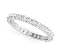 JTC LTD 1 CT Natural Diamond Eternity Ring - White, Yellow, Rose Gold - 9K Gold - Wedding/Engagement Ring (White Gold, S)