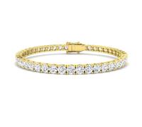 JTC LTD 10.10ct Round Cut Lab Grown Diamond Tennis Bracelet for Women - D Colour VVS Clarity, Solid 9ct Yellow Gold, UK Hallmarked - Anniversary Wedding Gift