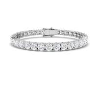 JTC LTD 17.50ct Round Cut Lab Grown Diamond Tennis Bracelet for Women - D Colour VVS Clarity, Solid 18ct White Gold, UK Hallmarked - Anniversary Wedding Gift