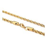 JTC LTD 18K Yellow Gold Plated Rope Chain Necklace for Men | 4MM Width |Hip Hop Jewelry For Men | Legnth -26 Inches