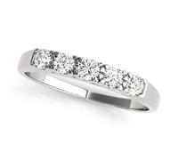 JTC LTD 2.00Ct U-Prong Round Half Eternity Ring | 9K Yellow Gold Wedding Band | Prong Set D/VVS | Size O