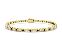 JTC LTD 2.30ct Round Cut Lab Grown Diamond Tennis Bracelet for Women - D Colour VVS Clarity, Solid 9ct Yellow Gold, UK Hallmarked - Anniversary Wedding Gift