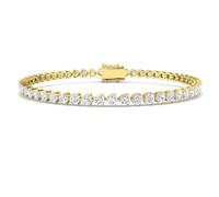 JTC LTD 4.00ct Round Cut Lab Grown Diamond Tennis Bracelet for Women - D Colour VVS Clarity, Solid 9ct Yellow Gold, UK Hallmarked - Anniversary Wedding Gift