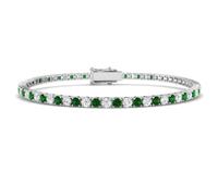 JTC LTD 4.30ct Emerald Cut Lab Grown Diamond Tennis Bracelet for Women - D Colour VVS Clarity, Solid 9ct White Gold, UK Hallmarked - Anniversary Wedding Gift