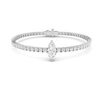 JTC LTD 4.80ct Mixed-Cut Cut Lab Grown Diamond Tennis Bracelet for Women - D Colour VVS Clarity, Solid 9ct White Gold, UK Hallmarked - Anniversary Wedding Gift