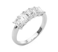 JTC LTD 5-Stone Diamond Emaraled Cut Engagement Ring D VVS Quality Anniversary Ring for Her Silver Unique Promise Ring | 0.75Ct-M_M_1.25ct