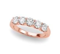 JTC LTD 5-Stone Diamond Engagement Ring D VVS Quality Anniversary Ring for Her 18K Rose Solid Gold Unique Promise Ring_P_1.75ct