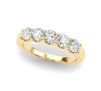 JTC LTD 5-Stone Diamond Engagement Ring D VVS Quality Anniversary Ring for Her 9K Yellow Solid Gold Unique Promise Rin_S_1.75ct