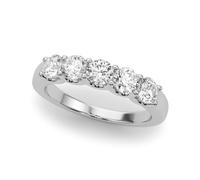 JTC LTD 5-Stone Diamond Engagement Ring D VVS Quality Anniversary Ring for Her Silver Unique Promise Ring | 0.30Ct-I_I_0.75ct