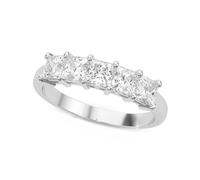 JTC LTD 5-Stone Diamond Princess Cut Engagement Ring D VVS Quality Anniversary Ring for Her Silver Unique Promise Ring | 0.20Ct-L_L_0.50ct