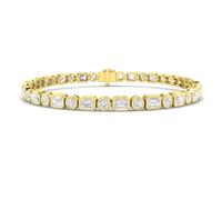 JTC LTD 6.20ct Mixed-Cut Cut Lab Grown Diamond Tennis Bracelet for Women - D Colour VVS Clarity, Solid 9ct Yellow Gold, UK Hallmarked - Anniversary Wedding Gift