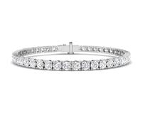 JTC LTD 7.50ct Round Cut Lab Grown Diamond Tennis Bracelet for Women - D Colour VVS Clarity, Solid 9ct White Gold, UK Hallmarked - Anniversary Wedding Gift