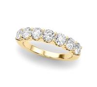 JTC LTD 7-Stone Diamond Engagement Ring D SI Quality Anniversary Ring for Her 18K Yellow Solid Gold Unique Promise Ri_R_1.50ct