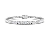 JTC LTD 8.10ct Round Cut Lab Grown Diamond Tennis Bracelet for Women - D Colour VVS Clarity, Solid 18ct White Gold, UK Hallmarked - Anniversary Wedding Gift