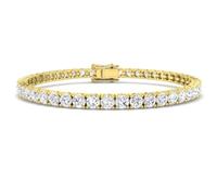 JTC LTD 9.20ct Round Cut Lab Grown Diamond Tennis Bracelet for Women - D Colour VVS Clarity, Solid 9ct Yellow Gold, UK Hallmarked - Anniversary Wedding Gift