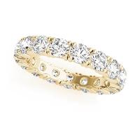 JTC LTD 9K Yellow Gold Round Cut Lab Grown Diamond Eternity Wedding Band | Brilliant Cut D/VVS 0.60 to 2.00Ct | Secure Double Prong | UK Made