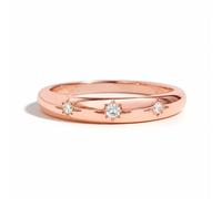 JTC LTD Celestial Star Wedding Ring for Women in 9K Rose Gold | Natural 0.25 Ct Round Cut Diamond | Flush Set Starburst Design | FG/SI Quality | Size-M