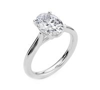 JTC LTD D/VS Oval Cut Lab Grown Diamond Solitaire Engagement Promise Ring | 9K White Gold Ring | Best Birthday Gift for Women | 0.20Ct-L