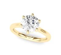 JTC LTD D/VVS 0.20 Carat Six Claw Set Solitaire Engagement Ring In 9KT UK Hallmarked Yellow Gold - O