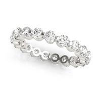 JTC LTD D/VVS Lab-Grown Diamond Full Eternity Wedding Band |Shared Prong Setting | 9K White Gold | 2.00Ct-Q