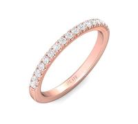 JTC LTD D/VVS Lab-Grown Diamond Half Eternity Stackable Ring for Women | Micro Pave Set | 9K Rose Gold | 0.25Ct-M