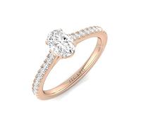 JTC LTD Elara Oval Lab Grown Diamond Promise Ring with Side Stones D VVS 18K Yellow Gold 0.50Ct-S