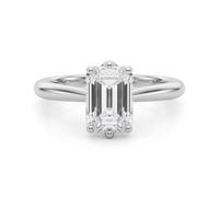 JTC LTD Emerald Cut D/VS Lab Grown Diamond Solitaire Engagement Ring for Her | 9K Rose Gold | Proposal for Women | 0.20Ct-O