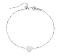 JTC LTD Heart Letter Anklet - Sterling Silver Dainty Adjustable Chain Bracelet with A-Z Initial Charm - Women’s Alphabet Jewellery Gift (Letter J)