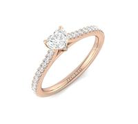 JTC LTD Heart Shape Diamond Engagement Ring with Side Stones | Lab Grown Diamond D/VVS | 4 Prong Setting 9K Yellow Gold | 1.50Ct-O