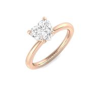 JTC LTD Heart-Shaped Lab Grown Diamond Engagement Ring 4-Prong Solitaire | D/VVS | 9K White Gold 2.50Ct-N