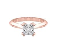 JTC LTD IGI Certified D/VS Cushion Cut Lab Grown Diamond Solitaire Engagement Proposal Ring for Her | 18K Rose Gold Ring for Women | 0.20Ct-S