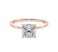 JTC LTD IGI Certified D/VS Cushion Cut Lab Grown Diamond Solitaire Engagement Ring for Her | 18K Rose Gold | Proposal Ring for Women | 0.30Ct-H