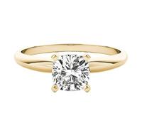 JTC LTD IGI Certified D/VS Cushion Cut Lab Grown Diamond Solitaire Engagement Ring for Her | 18K Yellow Gold | Promise Ring for Women | UK Hallmarked | 0.20Ct-H