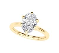 JTC LTD IGI Certified D/VS Oval Cut Lab Grown Diamond Solitaire Engagement Promise Ring | 18K Yellow Gold Ring | Surprise Gift for Women | 0.50Ct-O