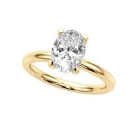 JTC LTD IGI Certified D/VS Oval Cut Lab Grown Diamond Solitaire Engagement Promise Ring | 9K Yellow Gold Ring | Surprise Gift for Women | 1.50Ct-O