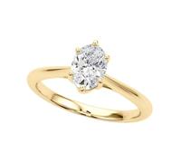 JTC LTD IGI Certified D/VS Oval Cut Lab Grown Diamond Solitaire Engagement Prong Set Ring for Her | 9K Yellow Gold Diamond Ring | Surprise Gift for Women | 0.50Ct-O