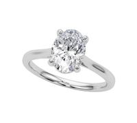JTC LTD IGI Certified D/VS Oval Cut Lab Grown Diamond Solitaire Engagement Prong Set Ring for Her | 9K White Gold Ring | Surprise Gift for Women | 0.30Ct-O