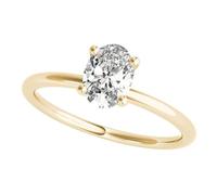 JTC LTD IGI Certified D/VS Oval Cut Lab Grown Diamond Solitaire Engagement Proposal Ring | 9K Yellow Gold Ring | Surprise Gift for Her | 0.50Ct-O