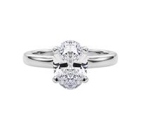 JTC LTD IGI Certified D/VS Oval Cut Lab Grown Diamond Solitaire Engagement Propose Ring | 18K White Gold Ring | Gift for Women | 0.20Ct-S