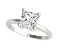 JTC LTD IGI Certified D/VS Princess Cut Lab Grown Diamond Solitaire Engagement Promise Ring | 9K White Hidden Halo Gold Ring | Gift for Her | 2.00Ct-I